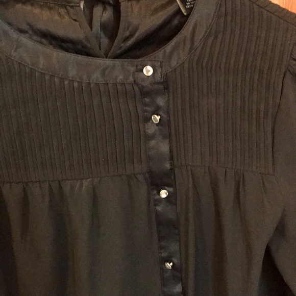 Black tuxedo blouse BCBG sz xs - Picture 2 of 6